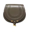 Chloé Marcie Small Glossy Leather Shoulder Bag In Brown
