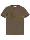 Chloé Logo Lettering T-shirt In Grün