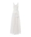 Chloé Floral-appliqué Maxi Dress In White