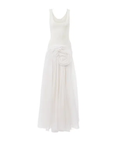 Chloé Floral-appliqué Maxi Dress In White