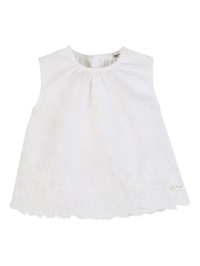 Chloé Babies' Floral-appliqué Top In White