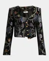 Chloé Floral Tapestry Jacquard Crop Jacket In Multi