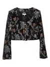 Chloé Cropped Floral-jacquard Jacket In Black