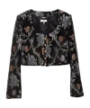 Chloé Cropped Floral-jacquard Jacket In Black