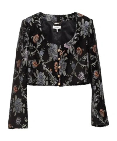 CHLOÉ FLORAL-BROCADE CROPPED JACKET