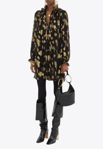 CHLOÉ FLORAL BROCADE MINI DRESS