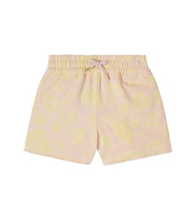 Chloé Kids' Floral Cotton-blend Terry Shorts In Neutral