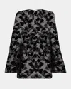 Chloé Mini Robe À Manches Bouffantes En Velours Femme Noir Taille 40 60% Viscose, 40% Soie In Black