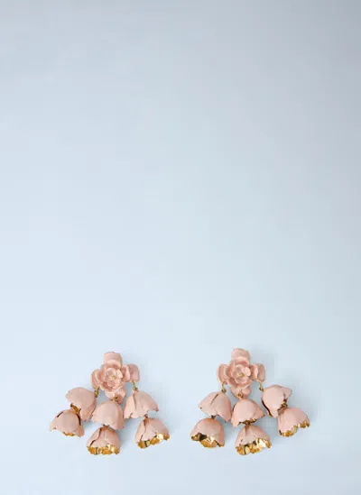 Chloé Floral Drop Earrings In Pink