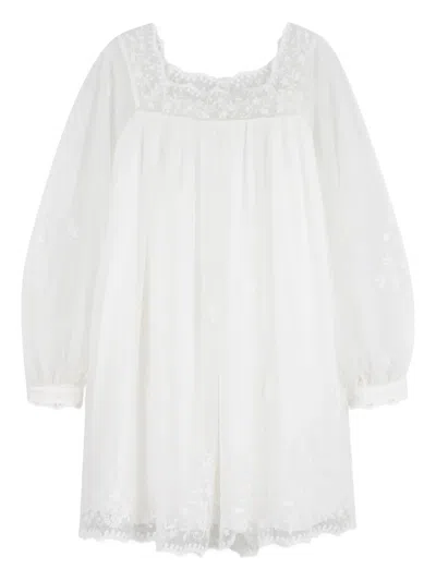 Chloé Chloè Floral Embroidered Mini Dress In White