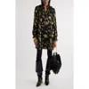 Chloé Robe Courte À Nouer En Jacquard De Soie Et Lurex Femme Noir Taille 38 80% Soie, 20% Polyamide, Pinct In Black