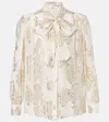 Chloé Floral Fil Coupé Silk-blend Lamé Blouse In White