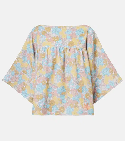 Chloé Floral Gathered Cotton Top In Multi