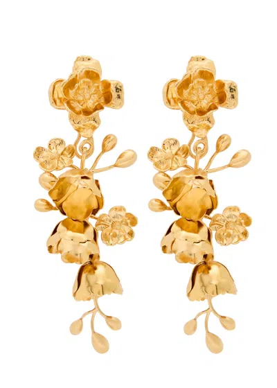 Chloé Chloe Floral Gold-tone Brass Drop Earrings