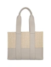 Chloé Medium Woody Floral Grey Leather Tote Bag For Women In Floralgrey