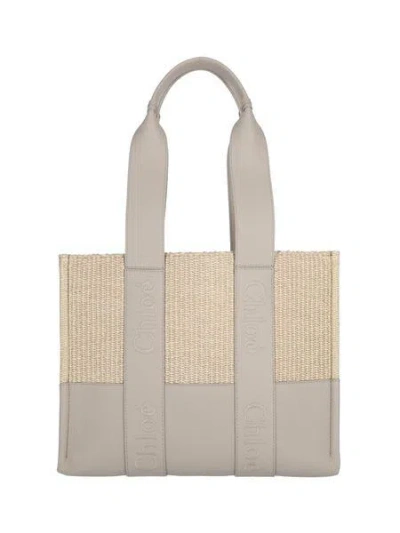 Chloé Floral Grey Tote Handbag For Women In Brown