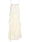 Chloé Chloe Floral Guipure Lace Midi Dress In White
