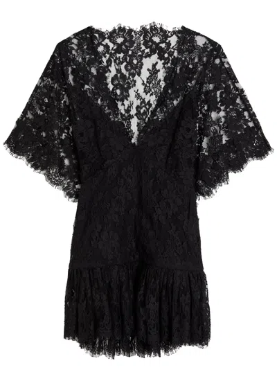 Chloé Chloe Floral Guipure Lace Top In Black