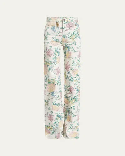 Chloé Floral High Rise Flared Jeans
