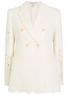 Chloé Chloe Floral-jacquard Cotton-bend Blazer In White