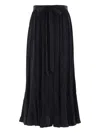 Chloé Gathered Midi Skirt In Silk Jacquard In Black
