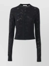 CHLOÉ FLORAL JACQUARD KNIT CARDIGAN WITH LACE DETAILING