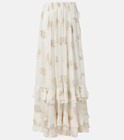 CHLOÉ CHLOÉ FLORAL JACQUARD MUSLIN MAXI SKIRT