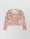 Chloé Baroque Silk-blend Taffeta Jacket With Floral Jacquard Women In Pink