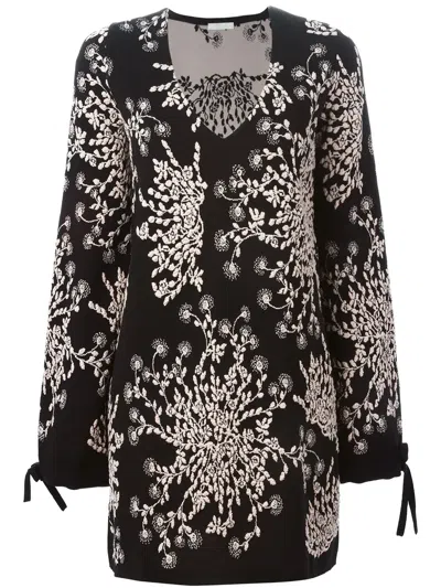 Chloé Floral Knit Dress In Black