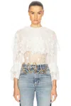 Chloé Floral Lace Embroidered Shirt In White