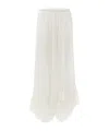 Chloé Floral Lace Jacquard Ruffle Midi Skirt In White