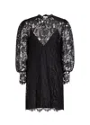 Chloé Chloe Floral-lace Mini Dress In Black