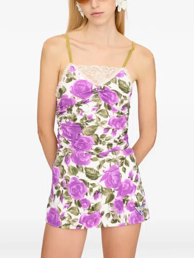 Chloé Floral Mini Skirt In Purple