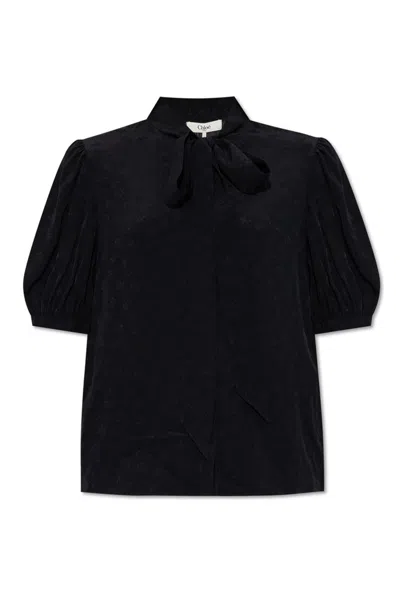 Chloé Floral Pattern Blouse In Black