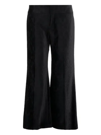 Chloé Floral-pattern Flared Trousers In Black