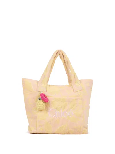 Chloé Floral Pattern Mini Bag - Height 30 Cm, Width 40 Cm In Neutral