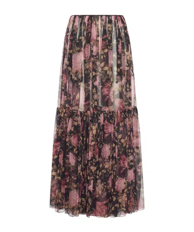 CHLOÉ CHLOÉ ALLOVER FLORAL PRINTED PLEATED SKIRT