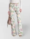 Chloé Floral Print High Waist Flared Jeans In Multi