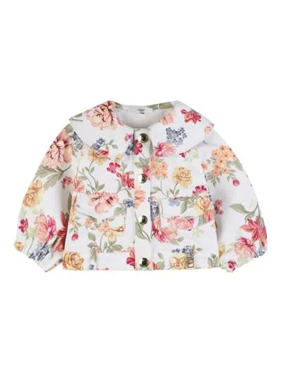 Chloé Babies' Floral-print Jacket In Multi