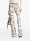 Chloé Printed Rigid High-rise Flared Jeans In Neutral