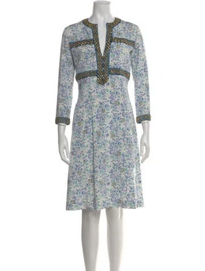 Pre-owned Chloé Floral Print Knee-length Dress In Multi