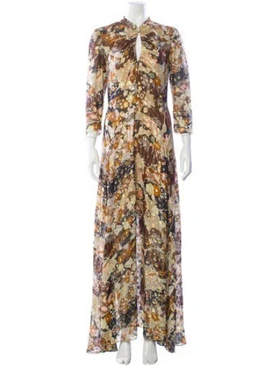 Pre-owned Chloé Floral Print Long Dress
