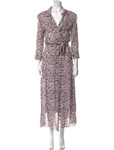 Pre-owned Chloé Floral Print Long Dress W/ Tags In Purple