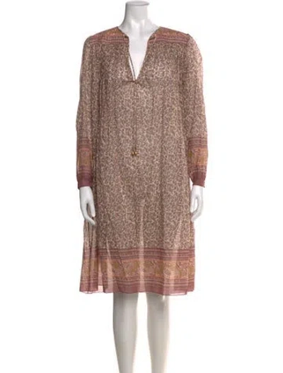 Pre-owned Chloé Floral Print Midi Length Dress In Neutrals