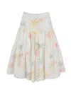 Chloé Floral-print Midi Skirt In 白色