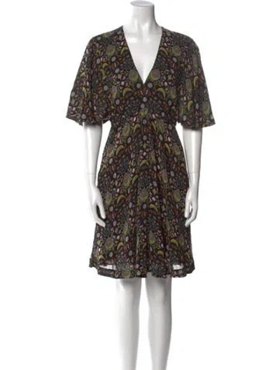 Pre-owned Chloé Floral Print Mini Dress In Black