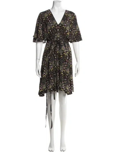 Pre-owned Chloé Floral Print Mini Dress In Black
