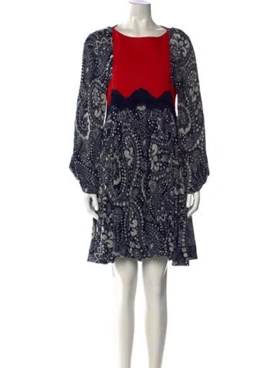 Pre-owned Chloé Floral Print Mini Dress In Blue