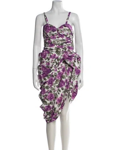 Pre-owned Chloé Floral Print Mini Dress In Purple