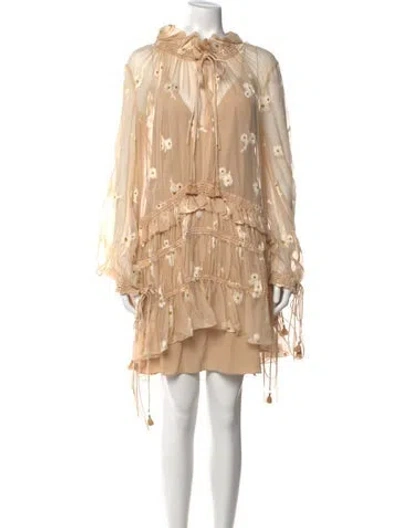 Pre-owned Chloé Floral Print Mini Dress W/ Tags In Pink